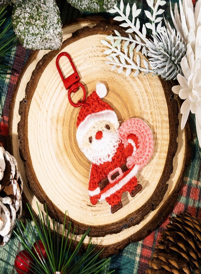 Aisity 3pcs Cute Keychain Christmas Gifts for Women Teen Girls Boy Daughter Son Cute Christmas Tree & Santa Stock Purse Bag Charms Small Stocking Stuffers for Teen Girls Women - Image 3